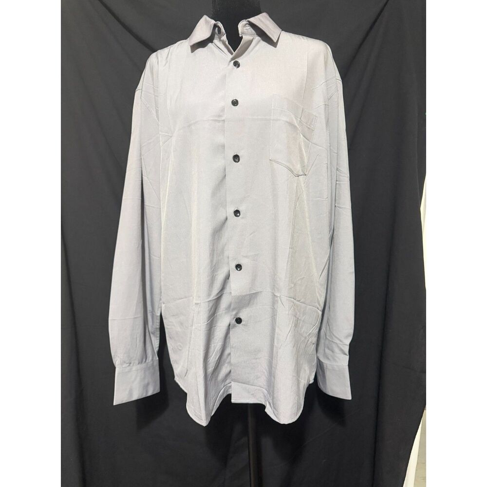 #293 - Alex Vando Men's Gray Dress Shirt Size M Long Sleeve Button Down